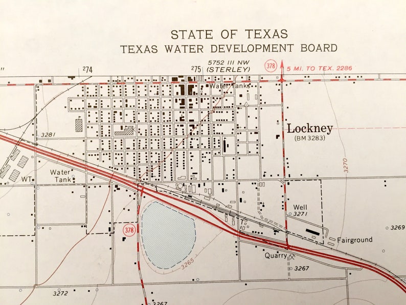 Antique Lockney Texas 1965 US Geological Survey Topographic Etsy