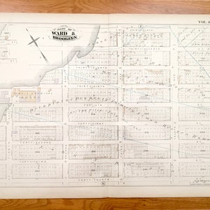 Antike Greenwood Heights, Brooklyn 1880 GM Hopkins Atlas Karte – New York City, South Slope, Friedhof, Gowanus Kanal, Sunset Park Ave NY NYC