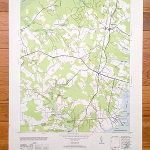 Antike Girdletree, Maryland 1953 US Geological Survey Topographische Karte – Worcester County, Stockton, MD, Accomack County, Atlantic, VA