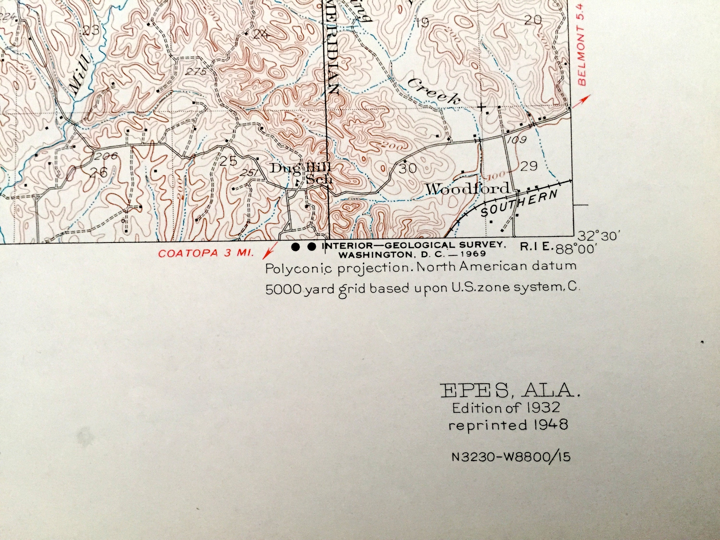 Antique Epes Alabama 1932 US Geological Survey Topographic Etsy
