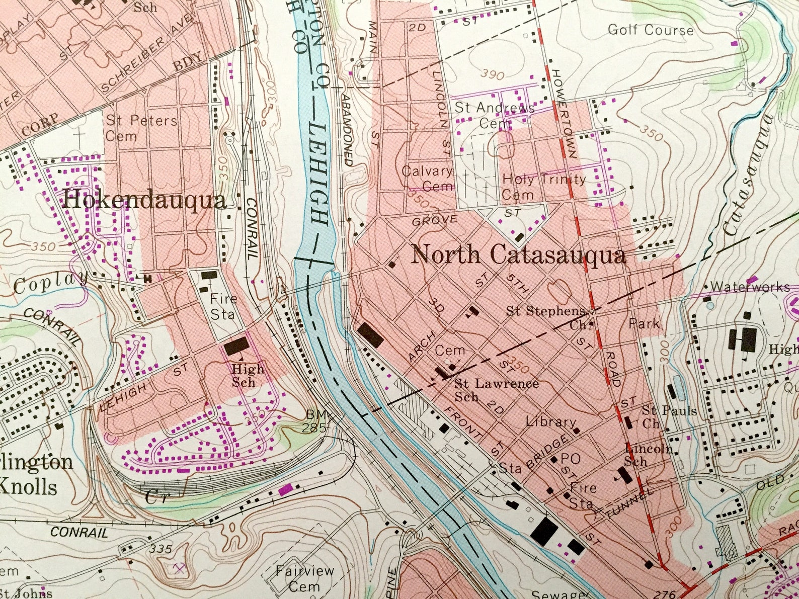Antique Catasauqua Pennsylvania 1964 US Geological Survey Etsy