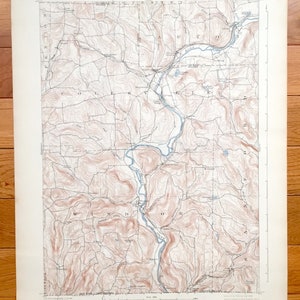Carte topographique antique de Ninive, New York, 1905 US Geological Survey - Afton, Coventry, Fenton, Colesville, Windsor, Kirkwood, Sanford