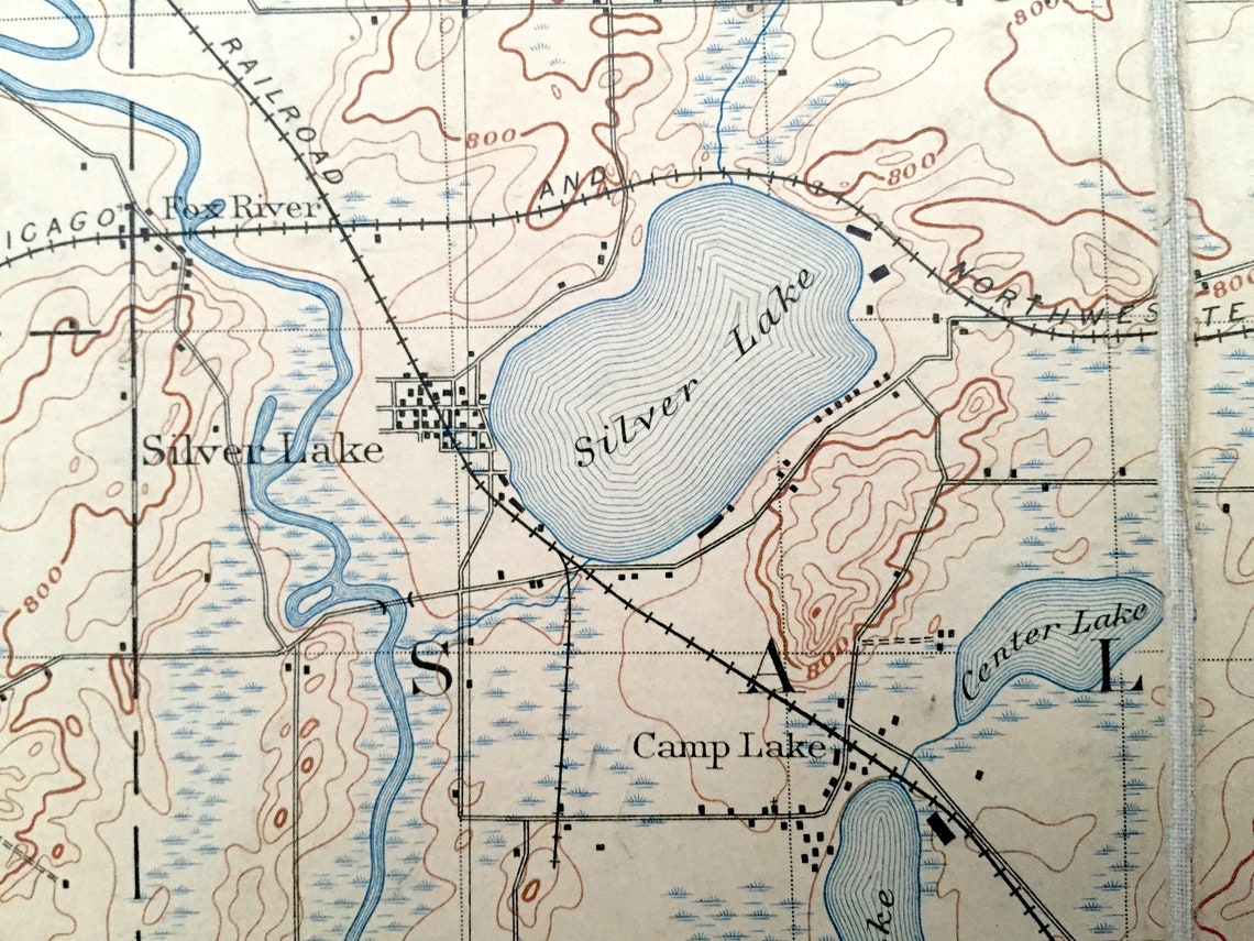 Antique Silver Lake Wisconsin 1906 US Geological Survey Etsy