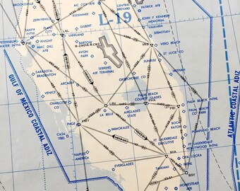 アンティーク アメリカ合衆国 1965年 航空地図 VFR 西 & IFR 東 計画図