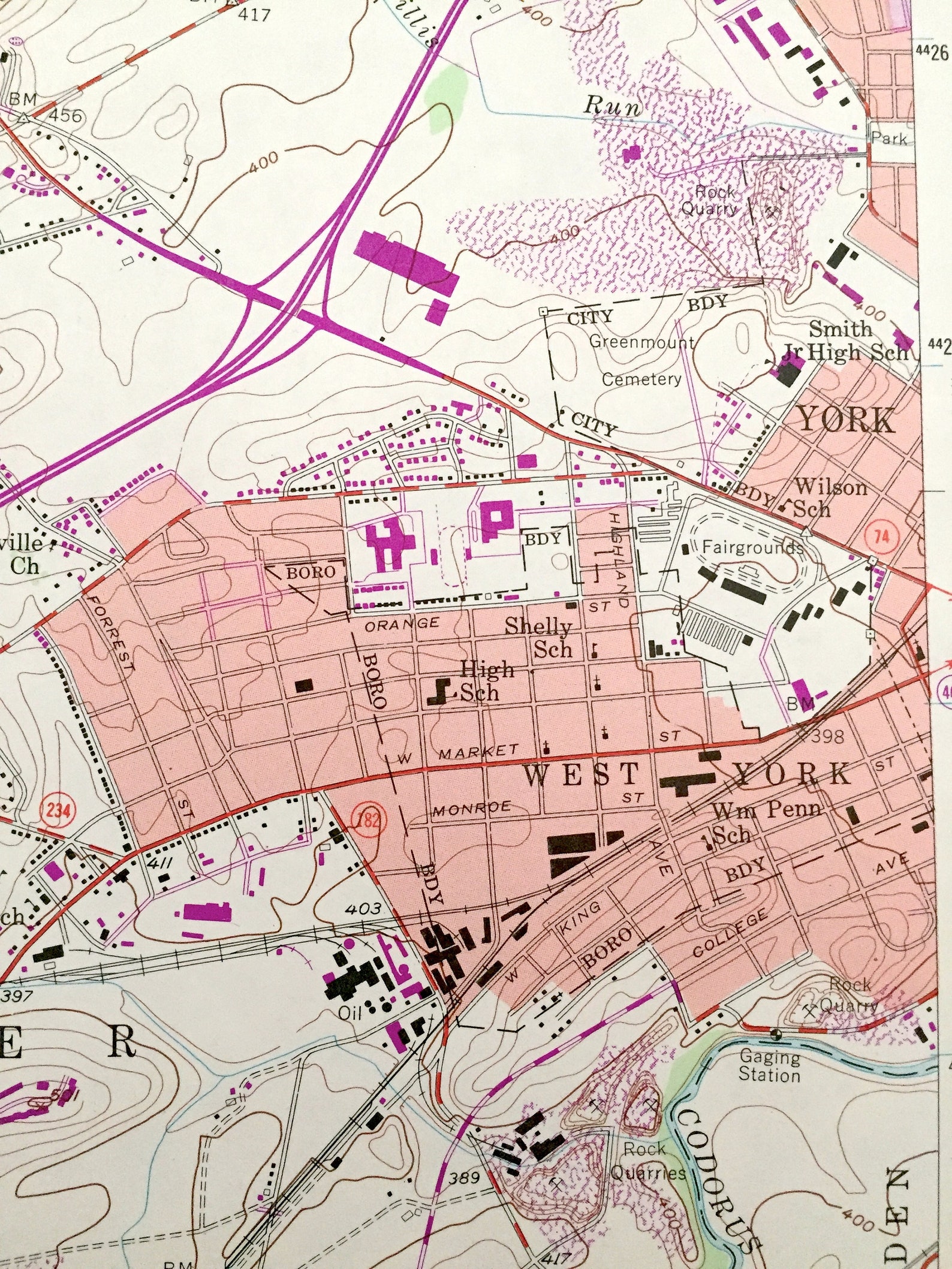 Antique West York Pennsylvania 1954 US Geological Survey Etsy