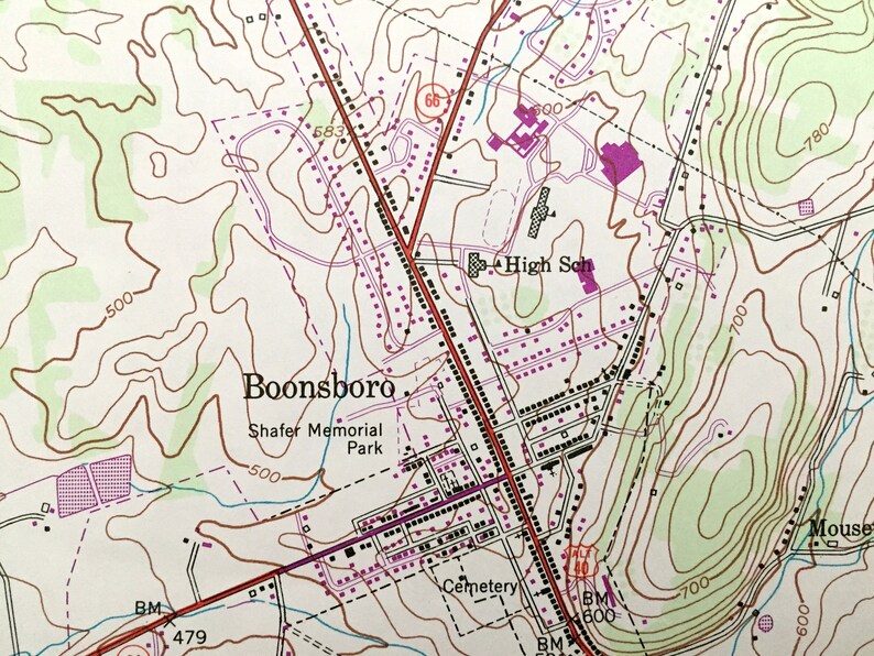 Antique Funkstown Maryland 1953 US Geological Survey Etsy
