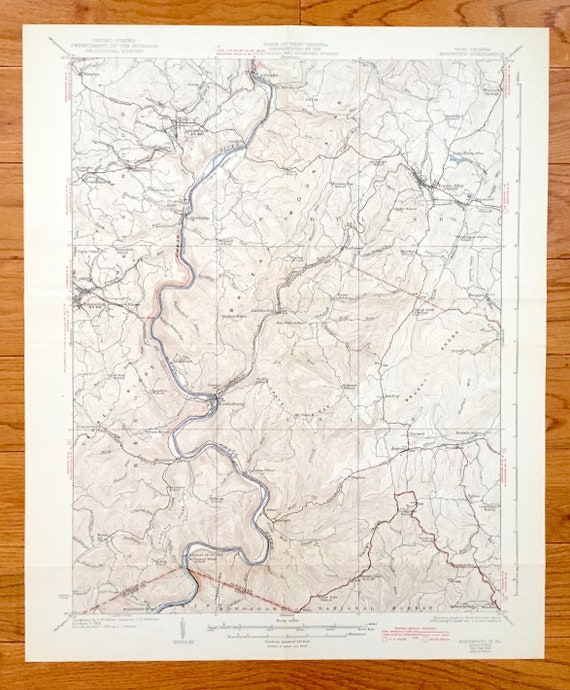Antique Kingwood West Virginia 1925 US Geological Survey Etsy