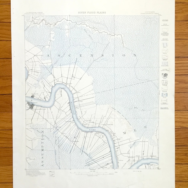 Donaldsonville Louisiana Map Etsy