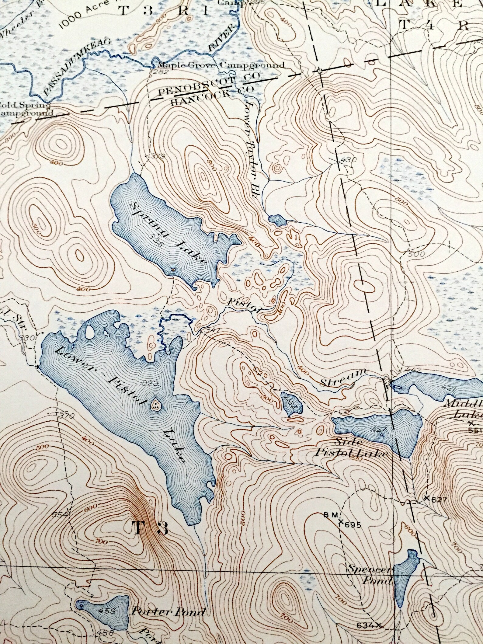 Antique Nicatous Lake Maine 1934 US Geological Survey Etsy