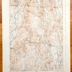 Antique Warwick, Massachusetts 1935 US Geological Survey Topographic Map – Northfield, Erving, Orange, Wendell Winchester Franklin County MA