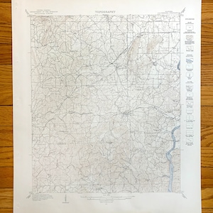 Antique Columbiana, Alabama 1940 US Geological Survey Carte topographique – Huntsville, Meridian, Coosa River, Shelby, Coosa, Chilton County, AL