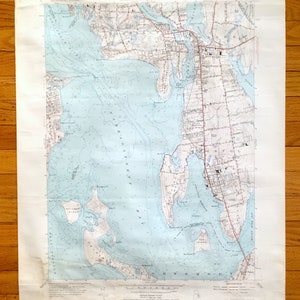 Antique Bristol, Rhode Island 1955 US Geological Survey Carte topographique – Comté de Newport, Barrington, Warren, Nayatt, Shawomet Warwick RI MA