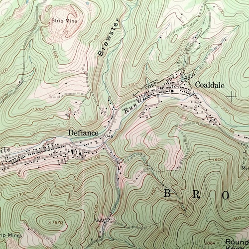 Antique Saxton, Pennsylvania 1968 US Geological Survey Topographic Map