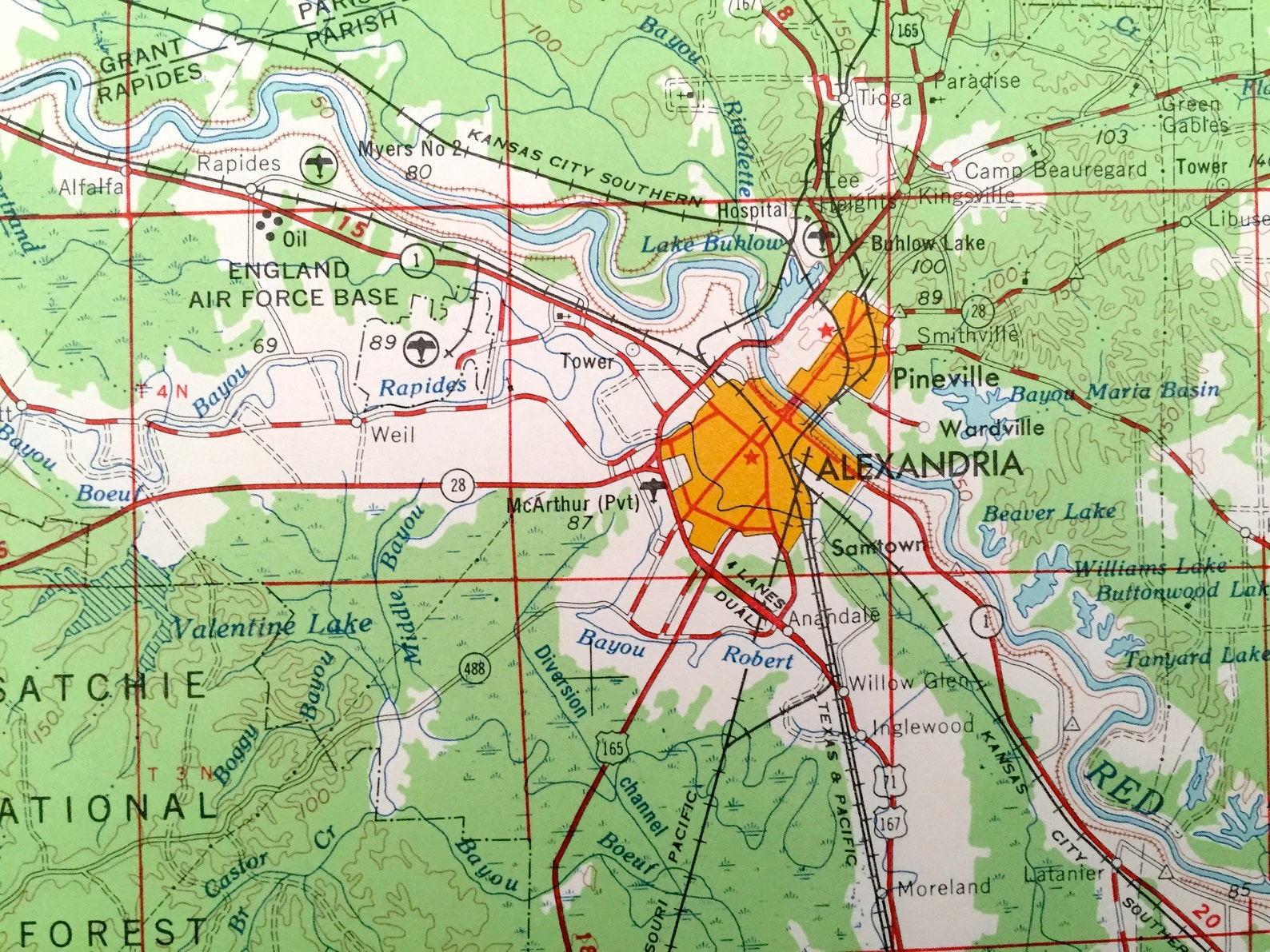 Antique Alexandria Louisiana 1953 US Geological Survey Etsy