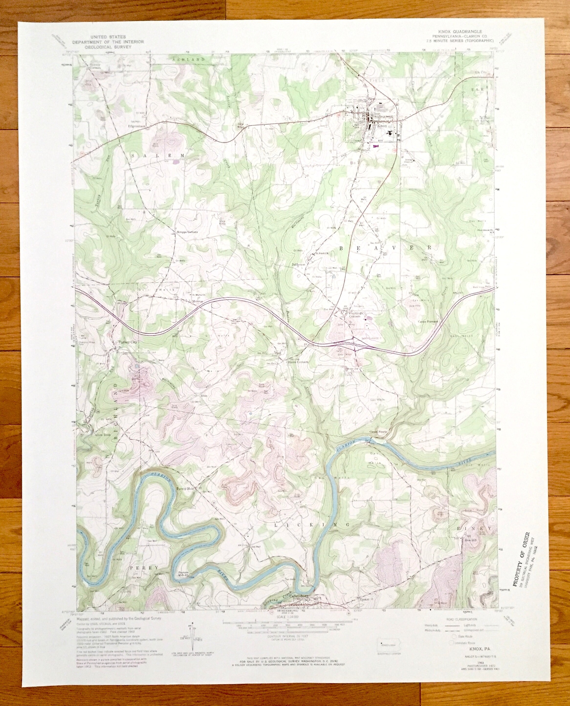 Antique Knox Pennsylvania 1963 US Geological Survey Etsy