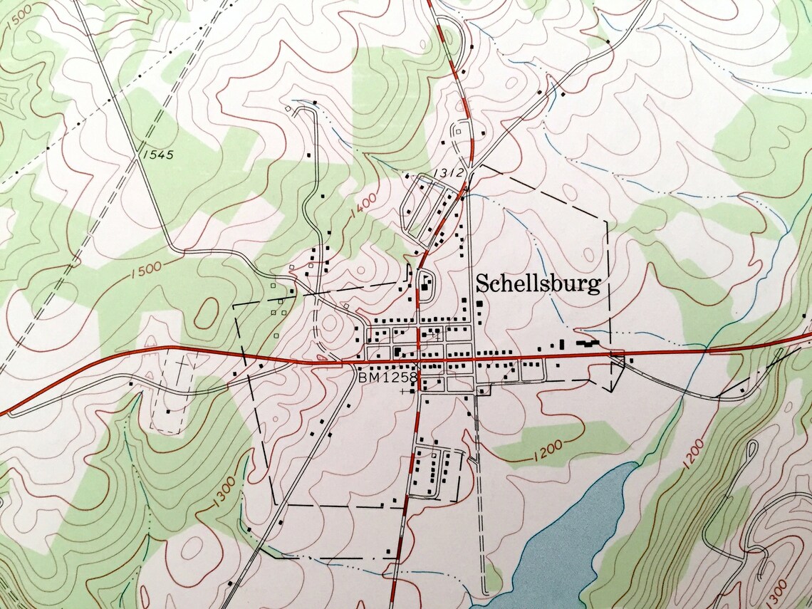 Antique Schellsburg Pennsylvania 1971 US Geological Survey Etsy