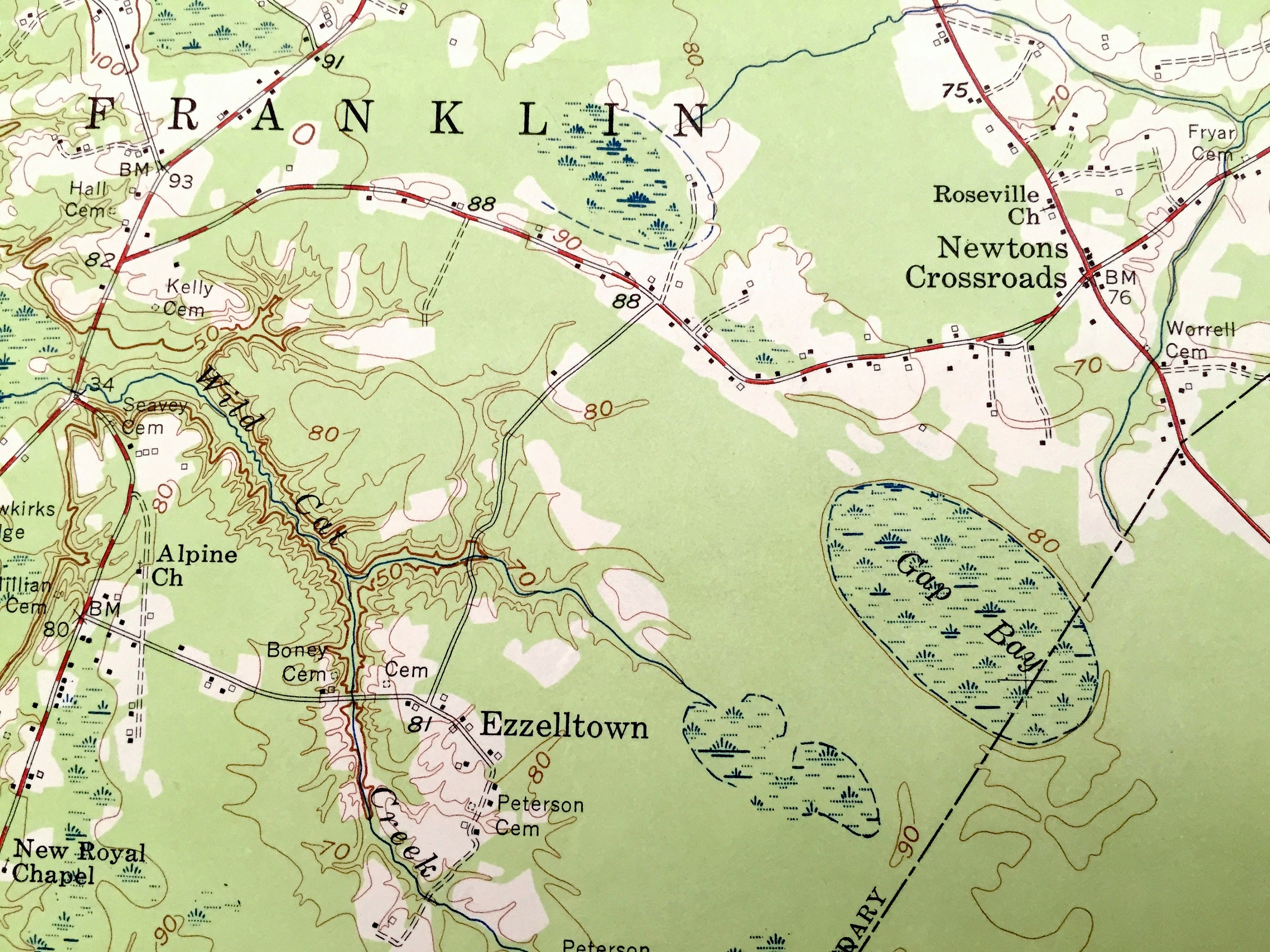 Antique Atkinson North Carolina 1955 US Geological Survey Etsy