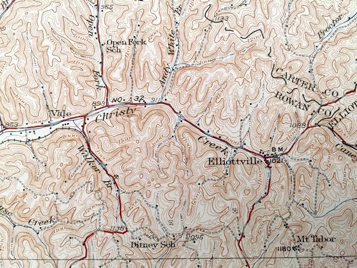 Antique Morehead Kentucky 1935 US Geological Survey Etsy