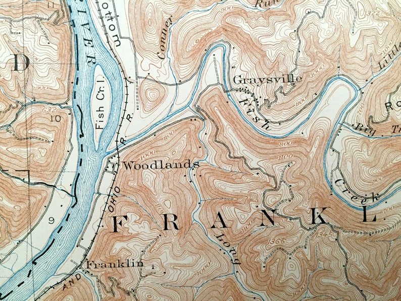 Antique Clarington Ohio 1905 US Geological Survey Topographic Etsy