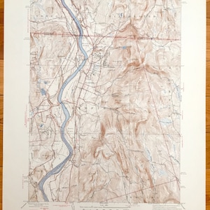 Carte topographique antique de l'US Geological Survey de Northfield, Massachusetts 1946 – Comté de Franklin, Warwick, Erving, Orange, Winchester, MA NH