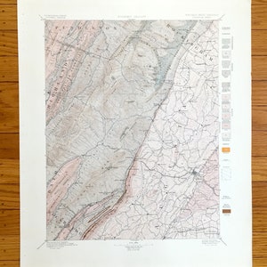 Antique Staunton, Virginia 1886 US Geological Survey Topographic Map – Highland, Rockingham, Augusta, Bath, Rockbridge, Shenandoah County VA
