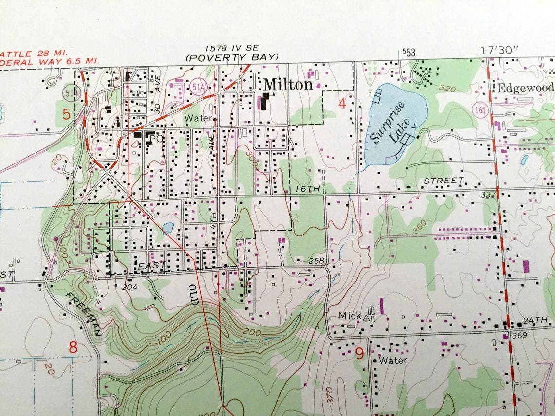 Antique Puyallup Washington 1961 US Geological Survey - Etsy