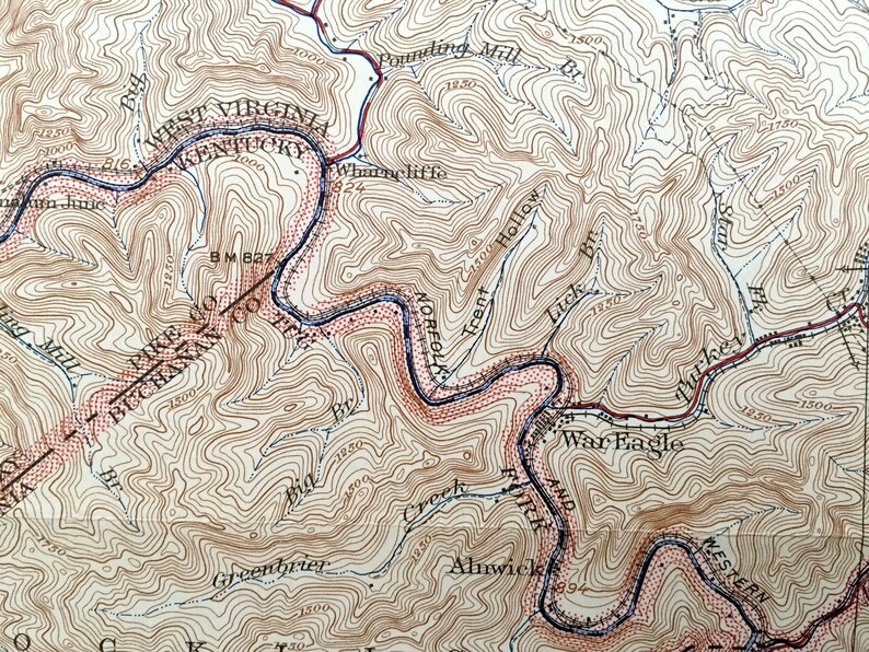 Antique Gilbert West Virginia 1927 US Geological Survey Etsy