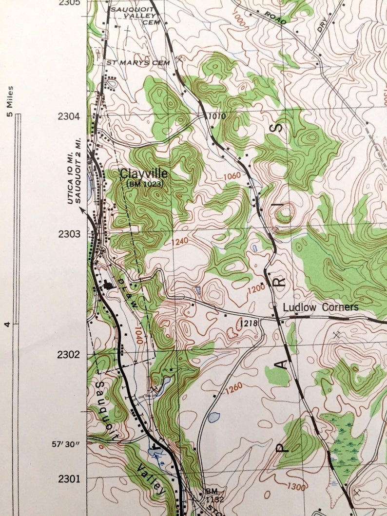 Antique West Winfield New York 1945 US Army Topographic Map Etsy