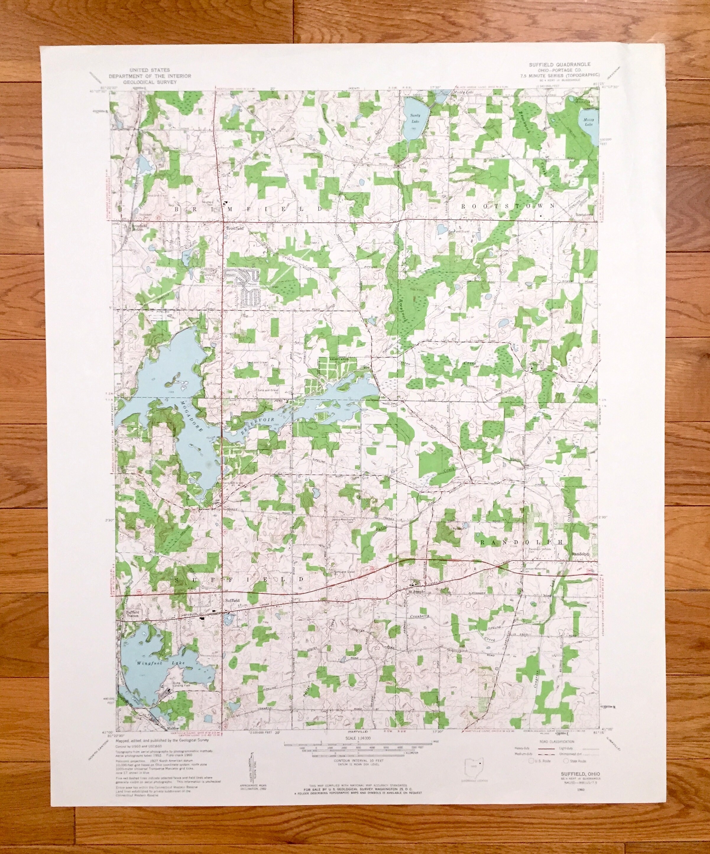 Antique Hartville, Ohio 1960 US Geological Survey Topographic Map