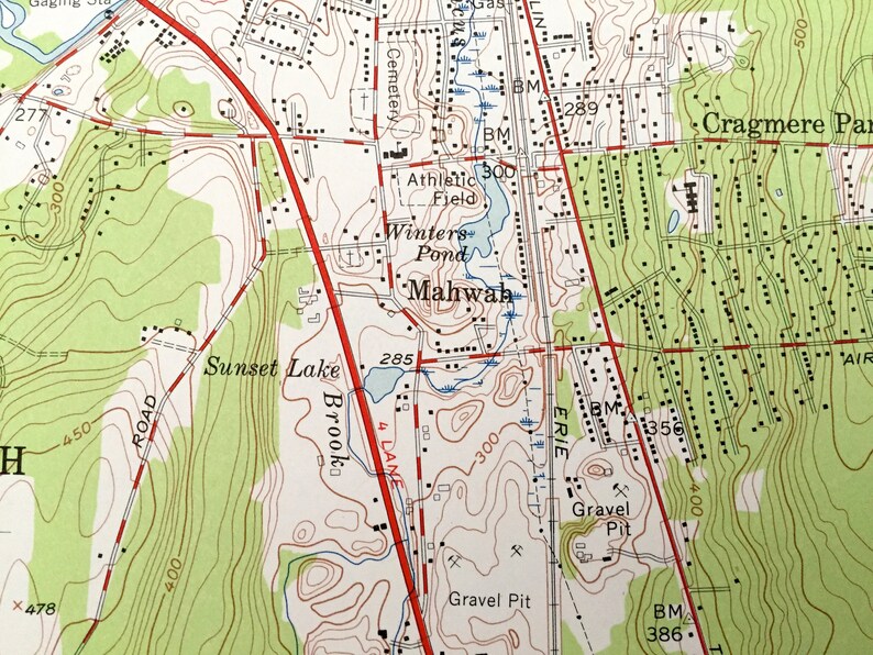 Antique Ramsey New Jersey 1955 US Geological Survey Etsy