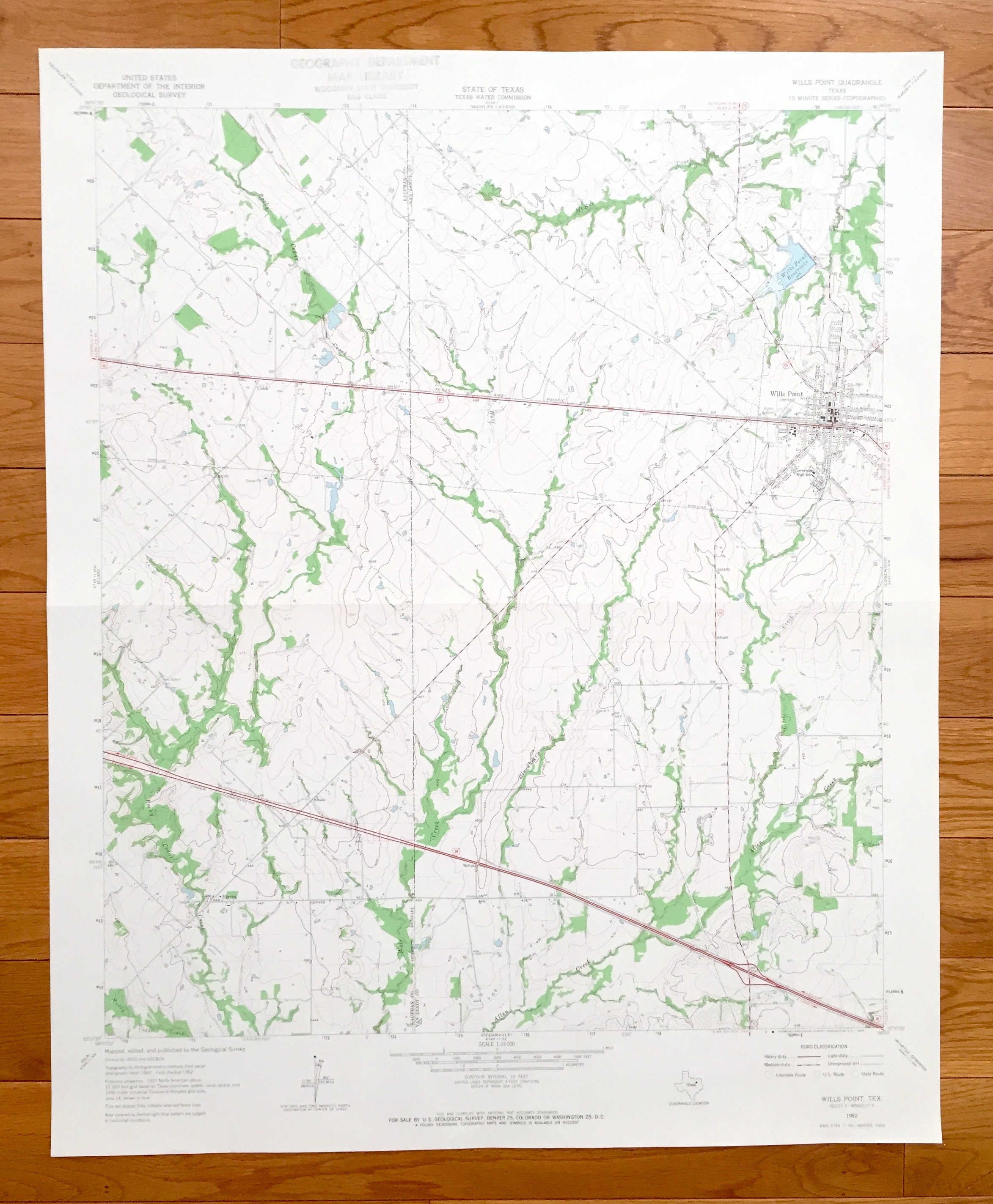 Antique Wills Point Texas 1962 US Geological Survey Etsy