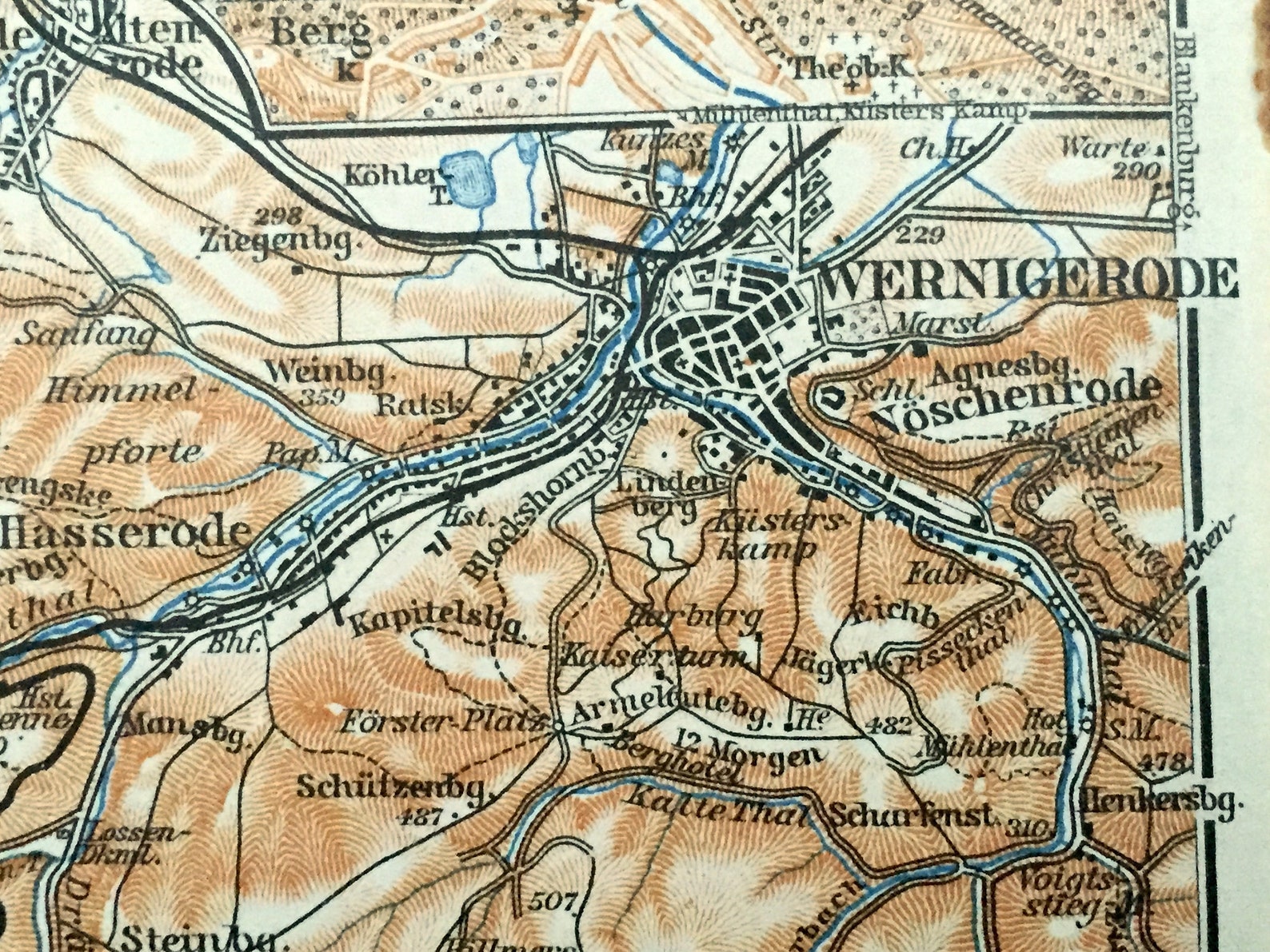 Antique 1925 Brocken Germany Map from Baedekers Guide Atlas | Etsy
