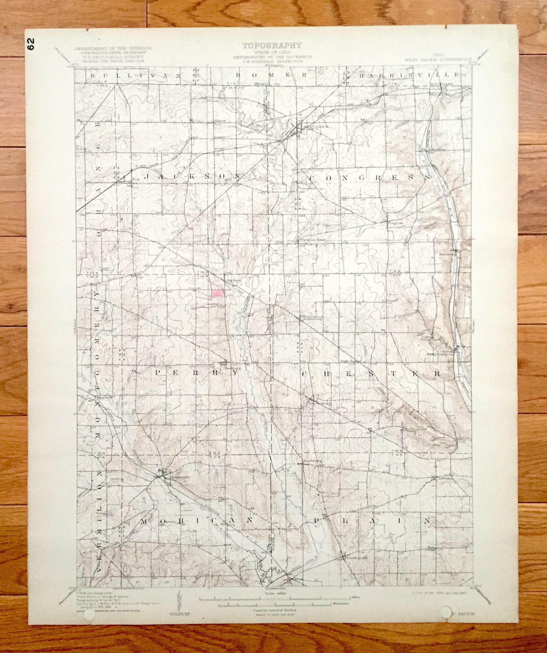 Antique West Salem Ohio 1908 US Geological Survey Topographic Etsy