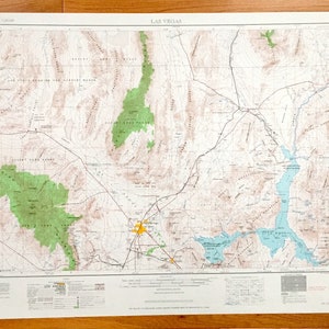 Antieke topografische kaart US Geological Survey Las Vegas, Nevada 1954 - Henderson, Mesquite, Indian Springs, Bracken, Pittman, Victory Village