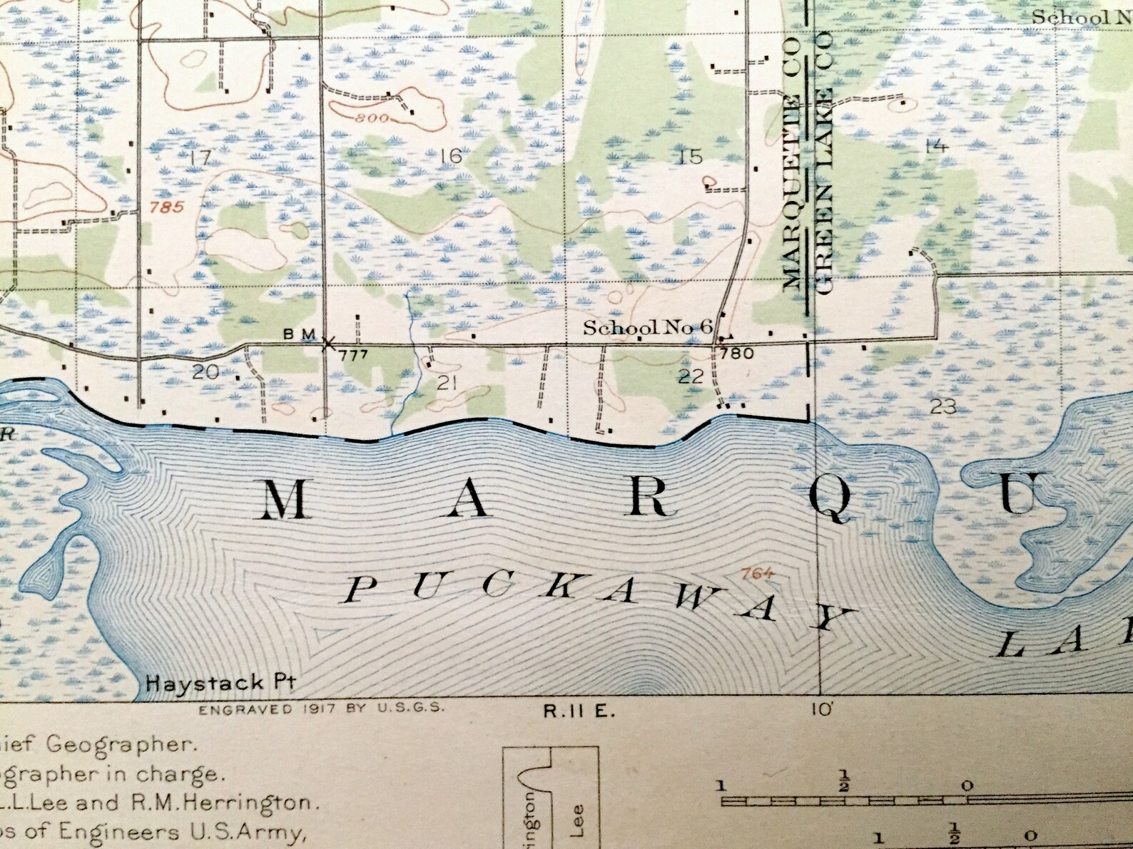 Antique Neshkoro Wisconsin 1918 US Geological Survey Etsy
