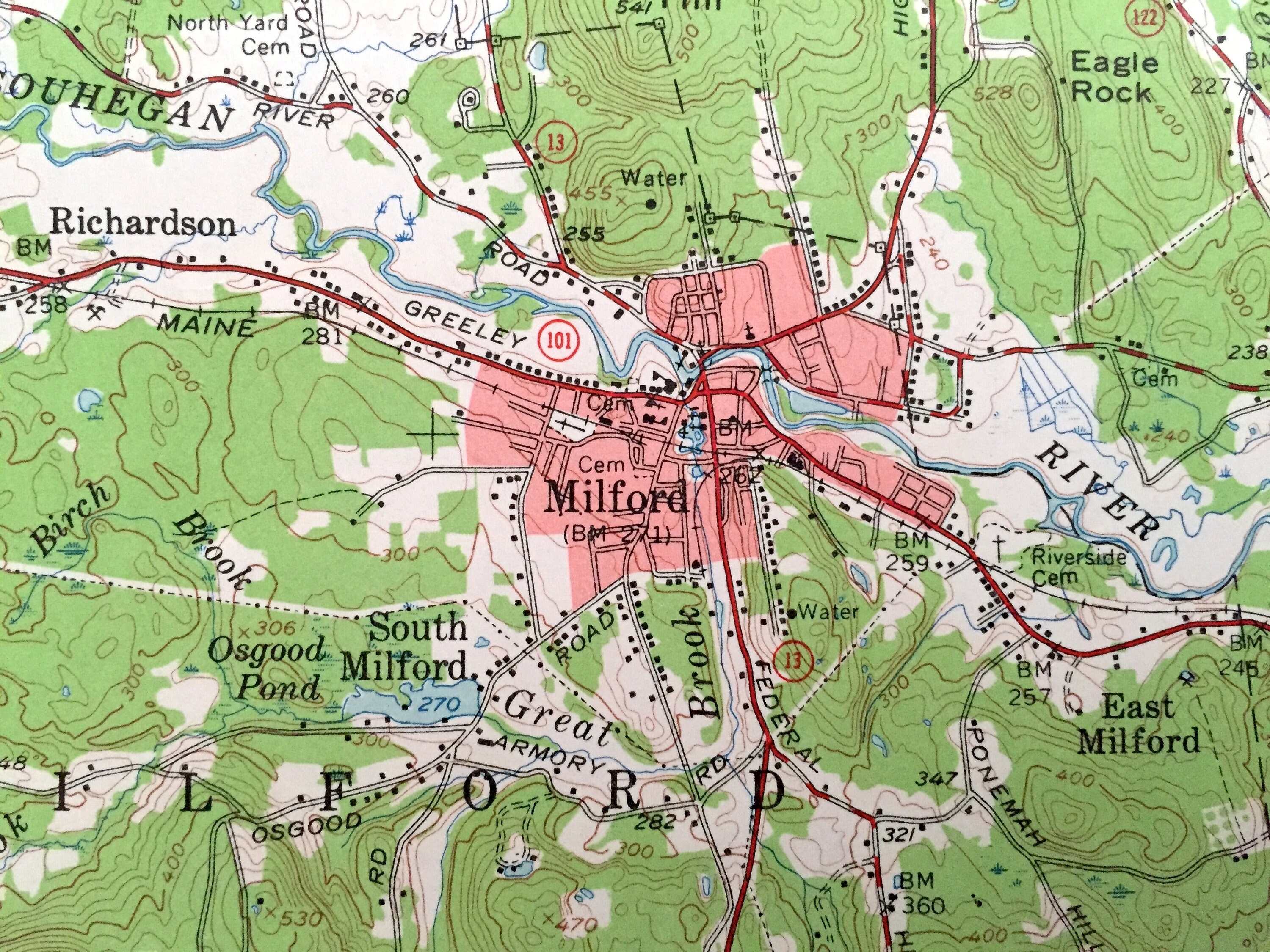Antique Milford New Hampshire 1953 US Geological Survey Etsy
