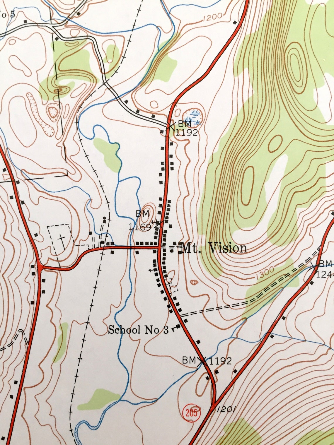 Antique Mt. Vision New York 1943 US Geological Survey Etsy