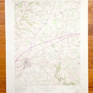 Antike Oxford, Pennsylvania 1953 US Geological Survey Topographische Karte – Lancaster, Chester County, Sadsbury, Londonderry, New London, PA