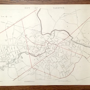 Antik 1891 Taunton, Massachusetts Straßenkarte von George H Walker & Co – Bristol County, Taunton River, Mill River, Berkley, Raynham, MA