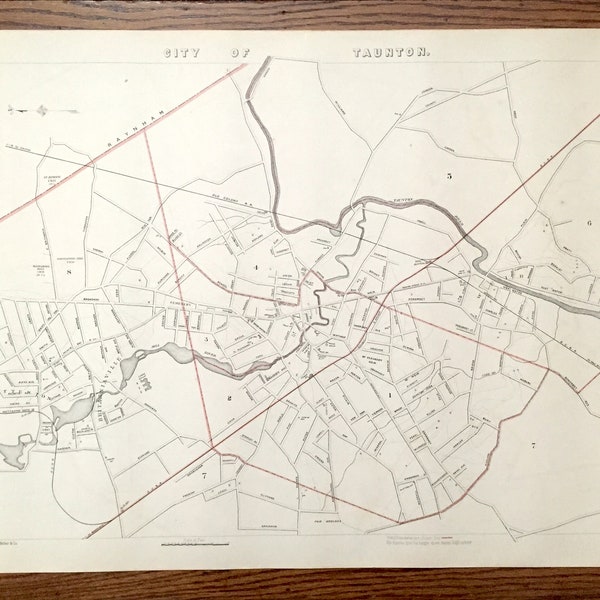 Taunton Street Map Etsy