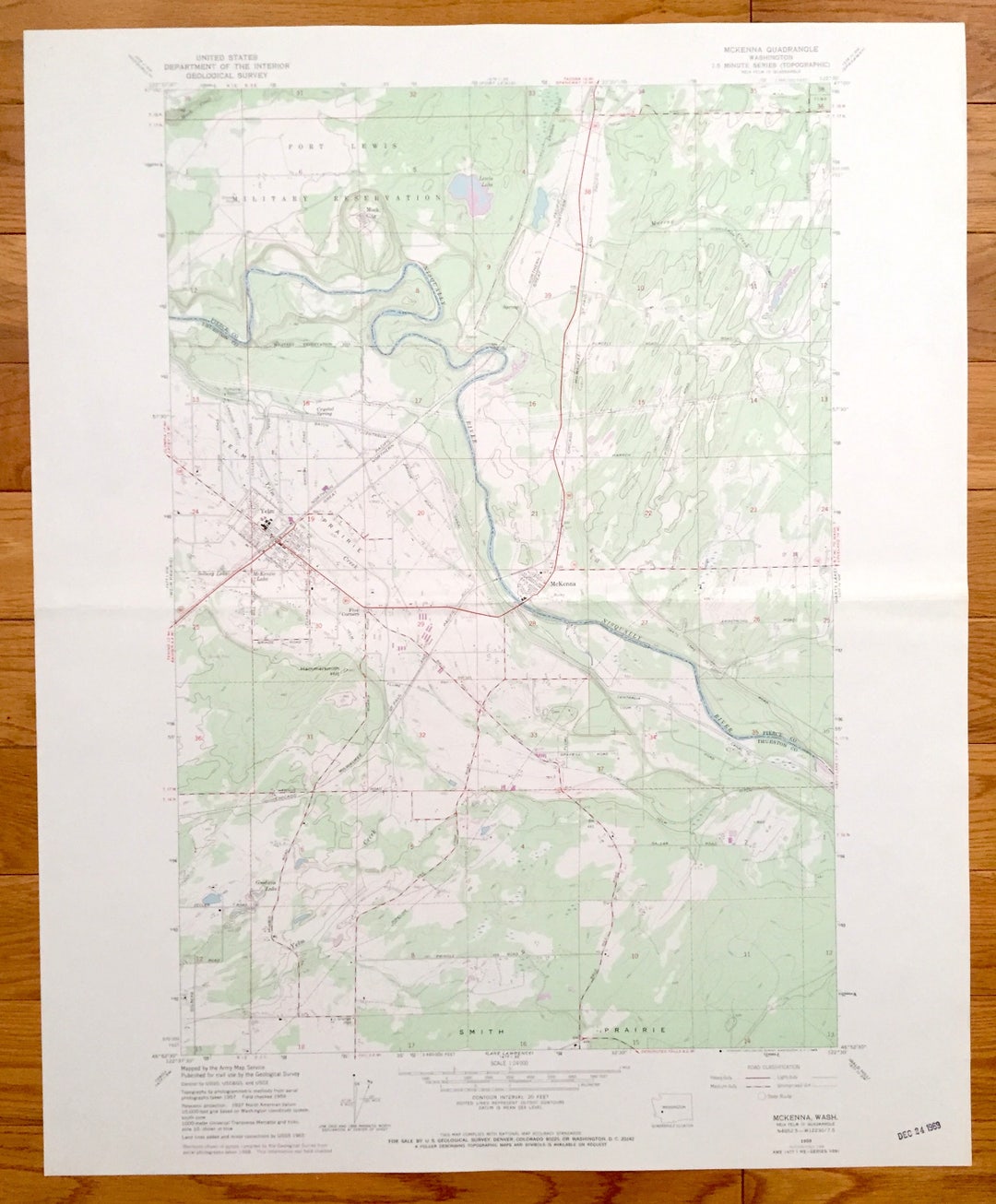 Antique Mckenna, Washington 1959 US Geological Survey Topographic Map