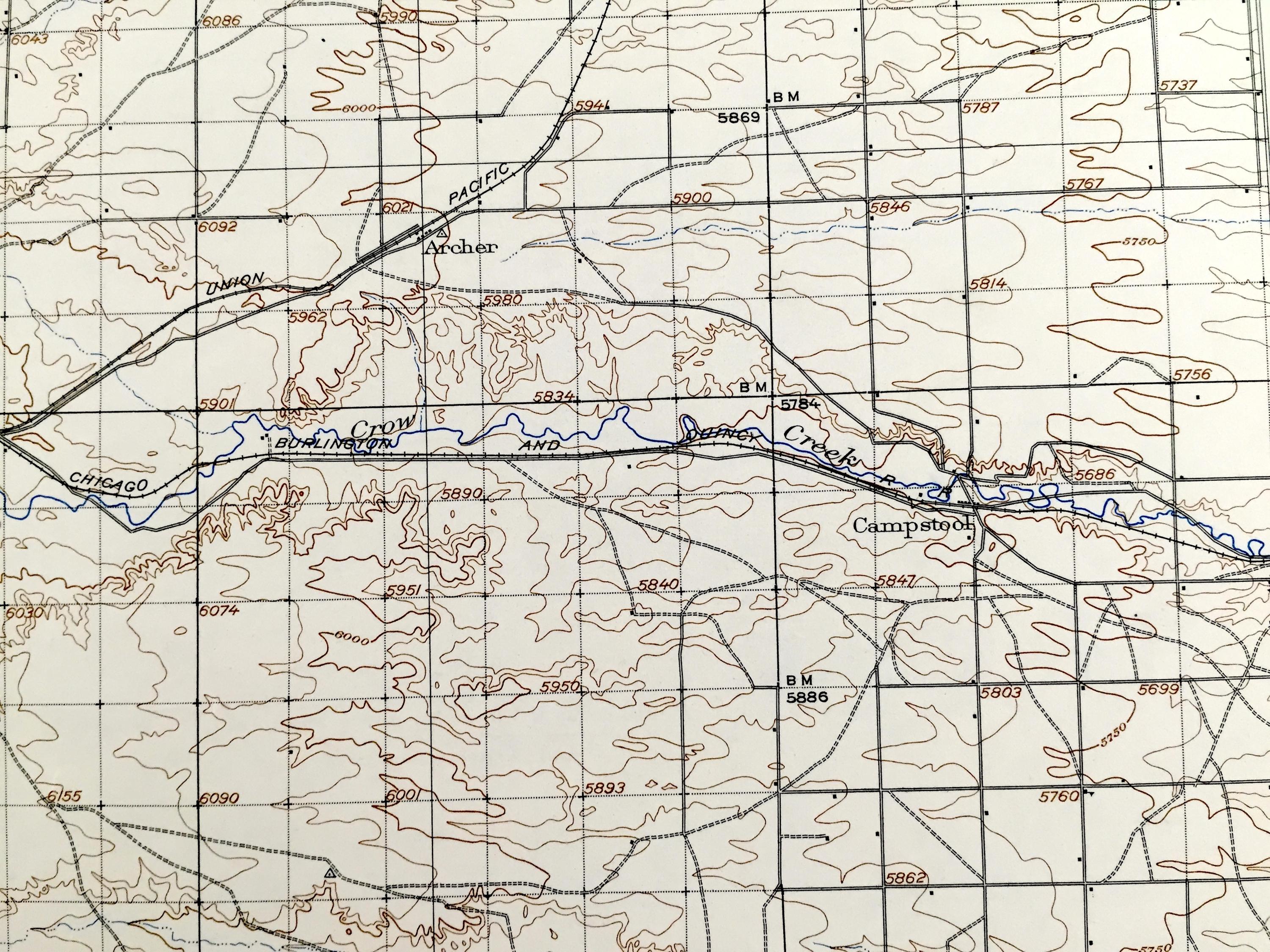 Antique Cheyenne, Wyoming 1914 US Geological Survey Topographic Map ...