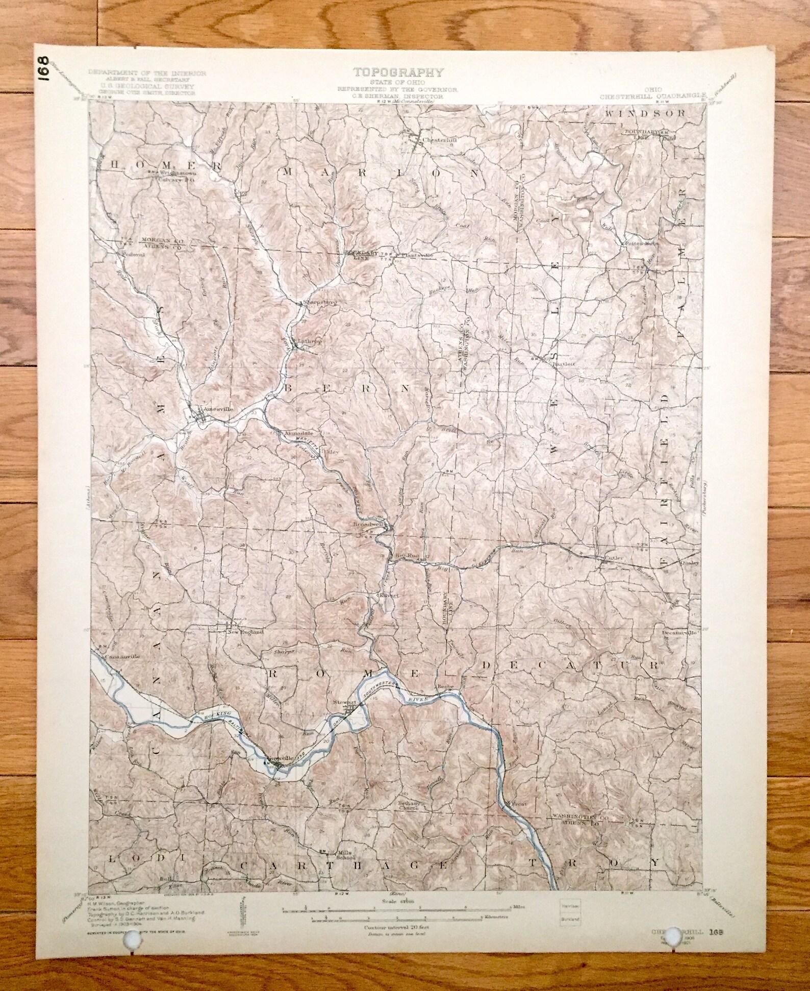 Antique Chesterhill Ohio 1906 US Geological Survey Etsy
