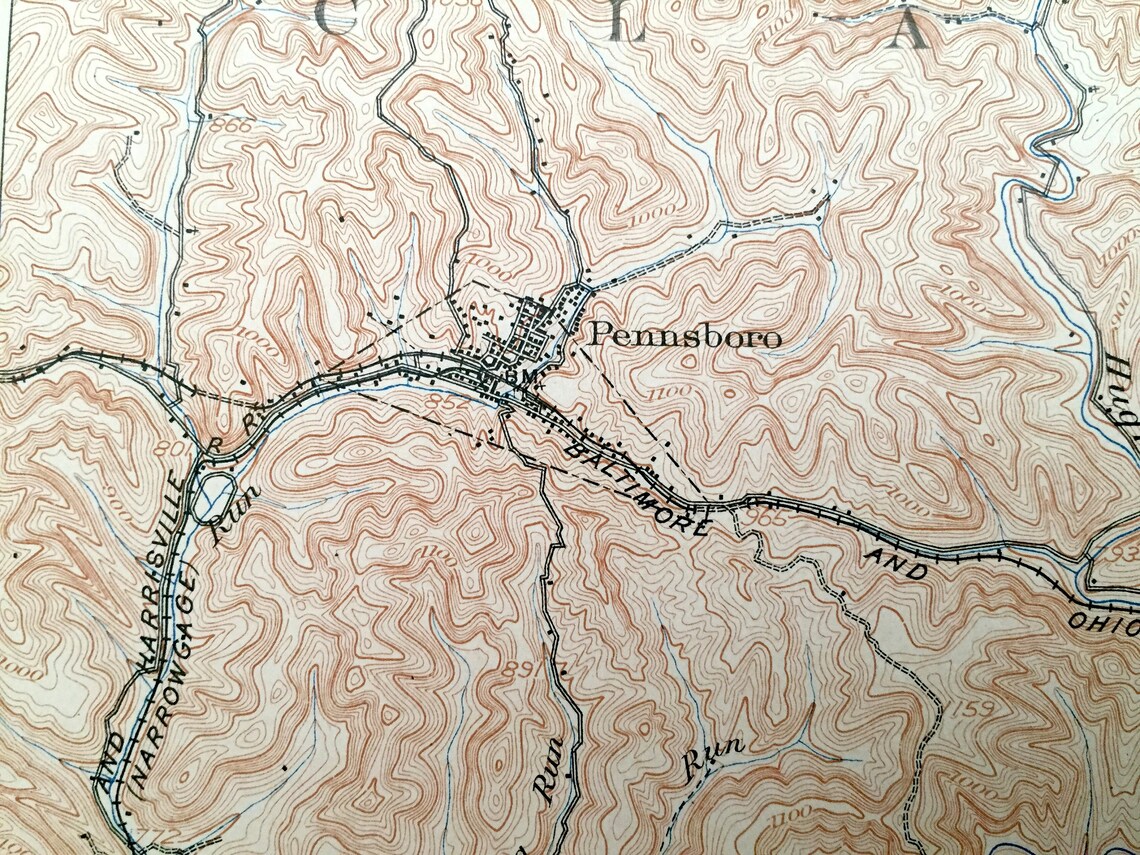 Antique West Union West Virginia 1905 US Geological Survey Etsy