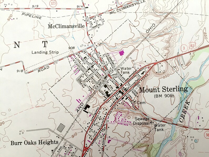 Antique Mount Sterling Ohio 1961 US Geological Survey Etsy