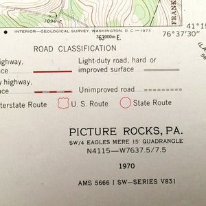 Antique Picture Rocks, Pennsylvania 1970 US Geological Survey ...