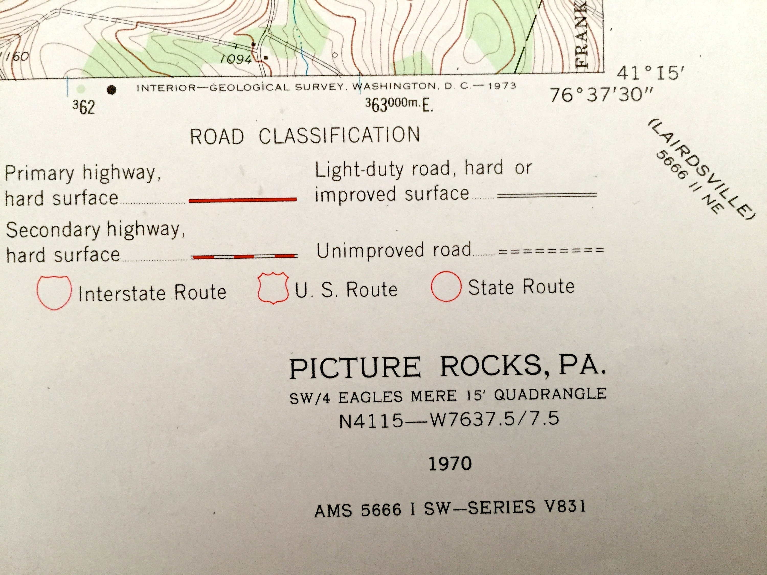 Antique Picture Rocks, Pennsylvania 1970 US Geological Survey ...
