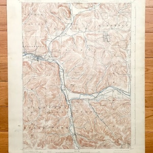 Antieke Salamanca, New York 1900 US Geological Survey Topographic Map - Great Valley, Humphrey, Red House, Carrollton, Killbuck, Vandalia NY