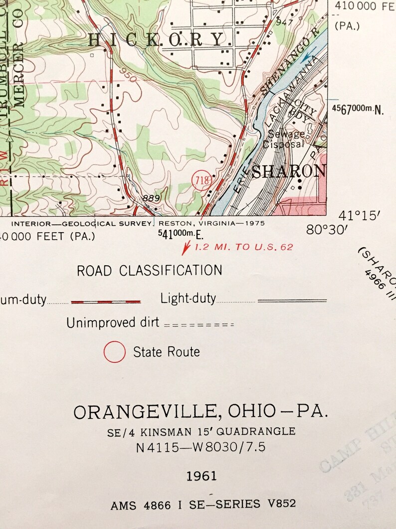 Antique Orangeville Ohio & South Pymatuning Pennsylvania Etsy