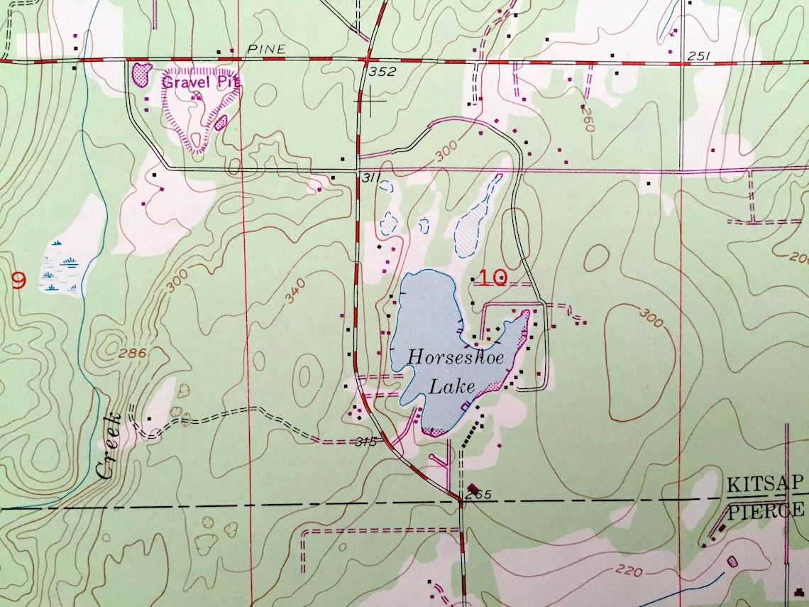 Antique Burley Washington 1953 US Geological Survey Etsy